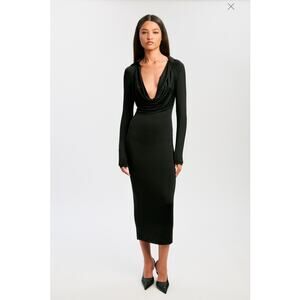 NWT Bardot Lorel Black Midi Dress Size Large